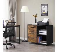 Yaheetech Large Office File Cabinet With 2 Drawers - Brown