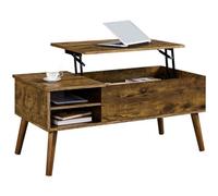 Yaheetech Lift Top Coffee Table With Adjustable Storage Shelf Rustic Brown