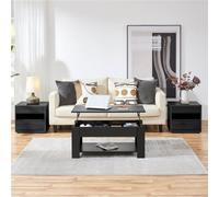 Yaheetech Lift Top Coffee Table With Hidden Compartment And Open Shelf Black