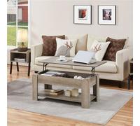 Yaheetech Lift Top Coffee Table With Hidden Compartment And Open Shelf Grey