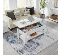 Yaheetech Lift Up Coffee Table With Hidden Storage Compartment - White