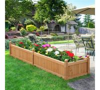 Yaheetech Light Brown Wooden Rectangular Garden Planter For Yard Home Vegetable