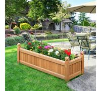 Yaheetech Light Brown Wooden Rectangular Garden Planter For Yard Home Vegetable