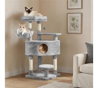Cat Tree with Plush Condo Scratching Posts - Light Grey