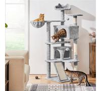 Yaheetech Light Grey 144.5Cm Cat Tree Tower With Condos & Scratching Posts & Platforms