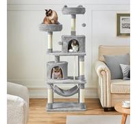 Yaheetech Light Grey 158Cm Multilevel Cat Tree Tower With 2 Condos & Scratching Post