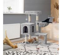 Yaheetech Light Grey 96.5Cm 4-Level Cat Tree Tower With Condo Plush Perch & Scratching Posts