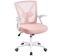 Yaheetech Mesh Office Chair With 90-Degree Flip-Up Armrests And Adjustable Lumbar Support - Pink