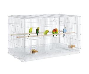 Yaheetech Metal Flight Cage White Parrot Cage for Small Bird Parakeets/Budgies/Conures/Lovebirds Extra Space w/Slide-Out Tray & Wood Perches