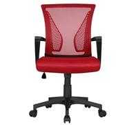 Yaheetech Mid-Back Mesh Office Chair Computer Chair - Red