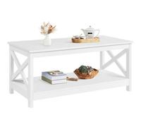 Yaheetech Modern Coffee Table With Storage Shelf For Living Room White