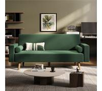 Yaheetech Modern Corduroy Sofa Bed 3 Seater Click Clack Sofa Settee Recliner Couch, Green