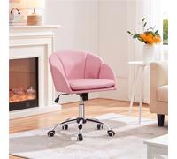 Yaheetech Modern Desk Chair For Home Office Makeup - Simple Pink / Velvet