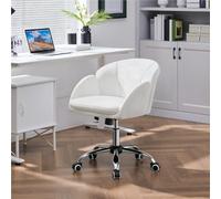 Yaheetech Modern Desk Chair For Home Office Makeup - Snowy / Velvet