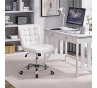Yaheetech Modern Desk Chair With Adjustable Seat Height - White