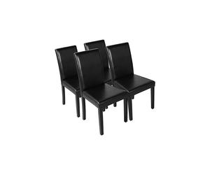 Yaheetech Modern Dining Room Chairs Set of 4 Faux Leather High Back Padded Kitchen Chairs