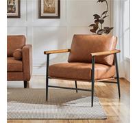 Yaheetech Modern Pu Leather Oversized Armchair Lounge Chair - Retro Brown