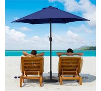 Yaheetech Navy Blue 2.3M Tiltable Patio Parasol Market Umbrella With Crank