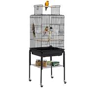Yaheetech Open Top Parrot Cage 46.5 x 46.5 x 134.5 cm Black