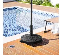 Yaheetech Outdoor 21Kg Retro Patio Market Umbrella Rolling Base Stand, Black