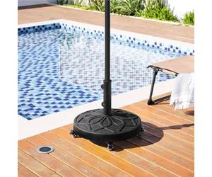 Yaheetech Outdoor 21Kg Retro Patio Market Umbrella Rolling Base Stand, Black