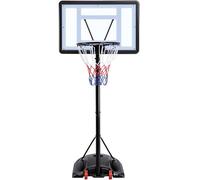Yaheetech Outdoor Adjustable Basketball Hoop, Portable Basketball Stand Net | Basketball Hoop System, Free Standing, Outside Indoor Park Garden Kid Adult Youth, PE Backboard and Ball Storage, Easy Moving
