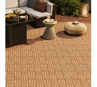 Yaheetech Pack Of 27 Interlocking Deck Tiles Waterproof Acacia Wood Flooring Tiles 30Cm X 30Cm