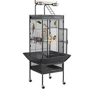 Yaheetech Parrot Cage 156cm Large Bird Cage with Open Top/Stand/Rolling Wheels for Canary/Finch/Cockatiel/Parakeet/Conure Parrot, Budgie Cage, Black