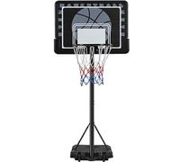 Yaheetech Portable Basketball Hoop Stand 7.7-8.7ft Height Adjustable Basketball Goal System with 32'' PE Backbaord & 2 Wheels