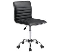 Yaheetech Pu Leather Armless Desk Chair For Home Office - Black