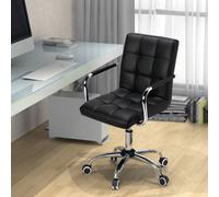 Yaheetech Pu Leather Modern Office Chair With Armrests - Black