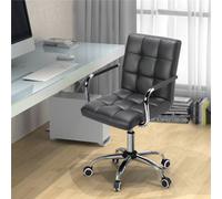 Yaheetech Pu Leather Modern Office Chair With Armrests - Grey