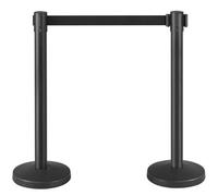 Yaheetech Retractable Belt Stanchion Set For Queuing Lines Black