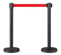 Yaheetech Retractable Belt Stanchion Set For Queuing Lines Red