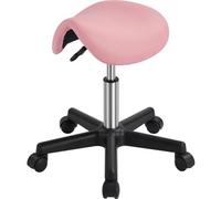 Yaheetech Rolling Adjustable Salon Chair For Massage Spa Pink
