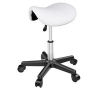 Yaheetech Rolling Adjustable Salon Chair For Massage Spa White