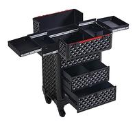 Yaheetech Rolling Makeup Train Case with Drawers Professional Cosmetic Organizer Beauty Storage Case Travelling Trolley Box