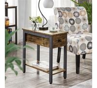 Yaheetech Rustic Brown 1 Drawer Side Table 2-Tier End Table With Open Shelf