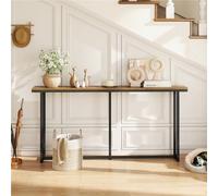 Yaheetech Rustic Brown 160 Cm L Console Table For Entryway And Living Room