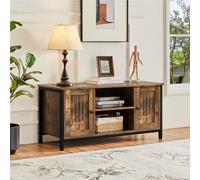 Yaheetech Rustic Brown Farmhouse Tv Cabinet With 2 Doors And Cable Management