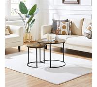 Yaheetech Rustic Brown Nesting Coffee Table Set With Wooden Tabletop For Living Room