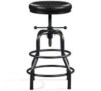Yaheetech Rustic Swivel Bar Stool For Kitchen Bar Black