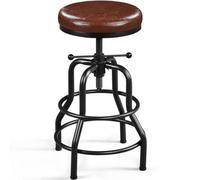 Yaheetech Rustic Swivel Bar Stool For Kitchen Bar Brown