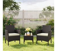 Yaheetech Set Of 2 Patio Pe Rattan Armchairs With Cushions, Brown/beige