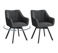 Yaheetech Set Of 2 Swivel Dining Chairs With Armrests And Backrest - Dark Grey