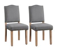 Yaheetech Set Of 2 Upholstered Dining Chair With Nailhead Trim Dark Grey