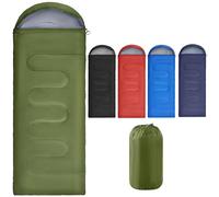 Yaheetech Sleeping Bags for Single Adults, 3 Season Envelope Lightweight Compact Ultralight Backpacking with Portable Carry Bag for Summer, Camping, Hiking & Travel, Indoor & Outdoor Use, Green