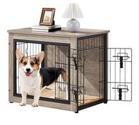 Yaheetech Small Dog Crate Furniture 69 x 51 x 61 cm, Grey