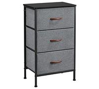 Yaheetech Storage Drawer Units, Fabric Storage Dresser Organizer Unit, 3 Drawers Closet Organizer Furniture with Metal Frame for Living Room/Bedroom/Hallway, Dark Grey, 45 x 30 x 76 cm