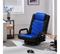 Yaheetech Swivel Floor Gaming Chair With Armrests And Adjustable Backrest - Black/blue
